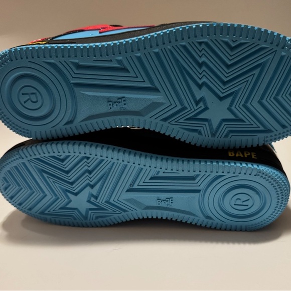 BAPE x Marvel Bapesta Sneakers Size 10 – Rare Collab Blue Red Yellow - Picture 6 of 16